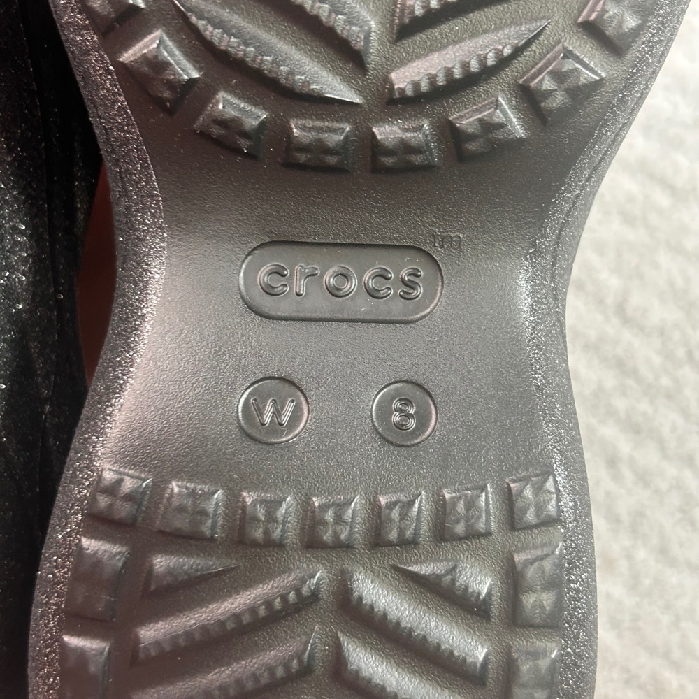Crocs Bae Glitter Slide Sandal Black Platform 8 Y2K Chunky Sparkly Streetwear - Picture 4 of 6